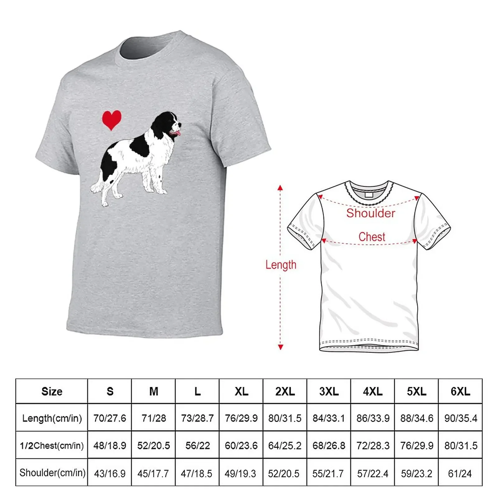 Landseer Newfoundland T-Shirt customs Blouse shirts graphic tees T-shirts for men cotton