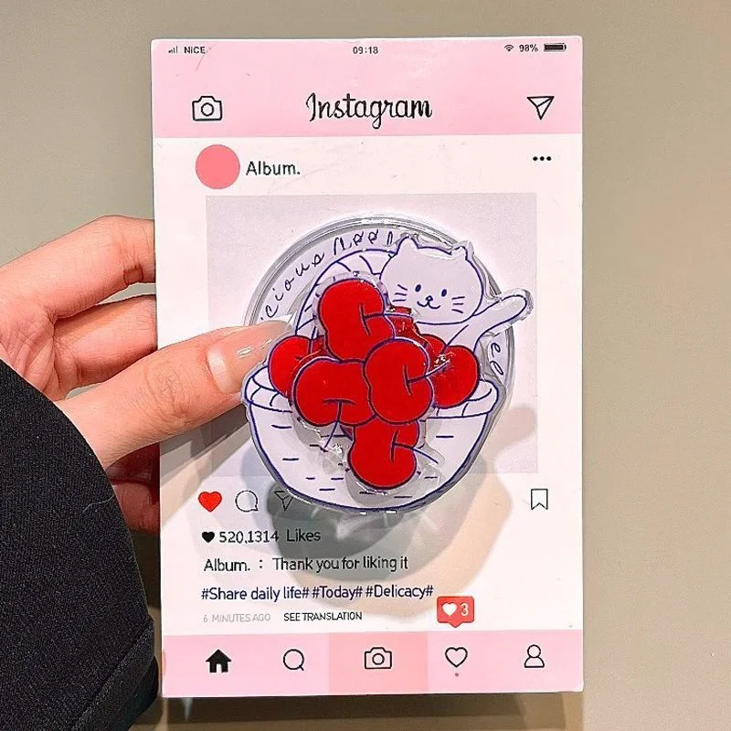 

Korean Cute Rotation Apple For Magsafe Magnetic Phone Griptok Grip Tok Stand For iPhone 15 Wireless Charging Case Holder