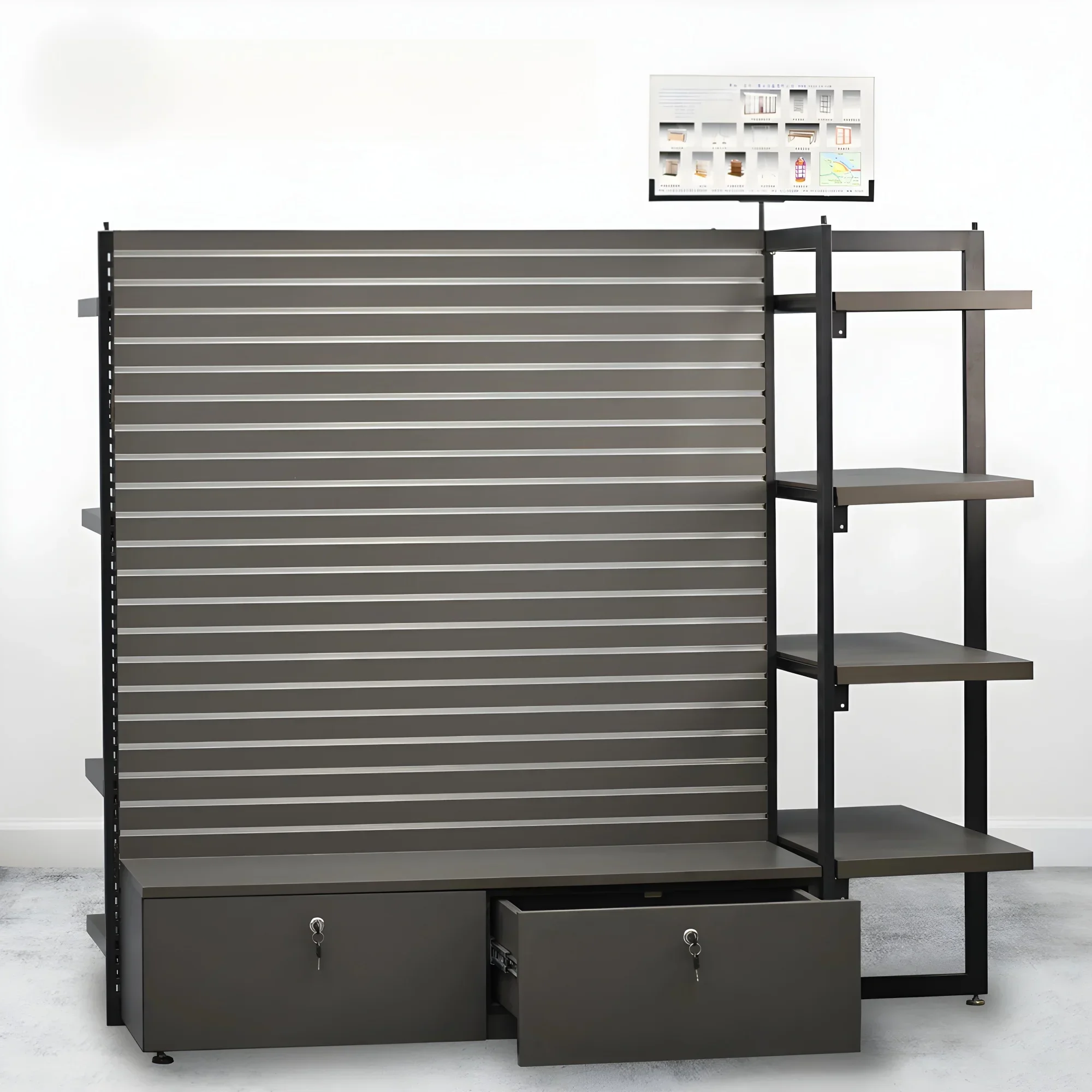 

#s Economic Multifunctional Metal Wood Natural Look Structure Display Racks For Clothing