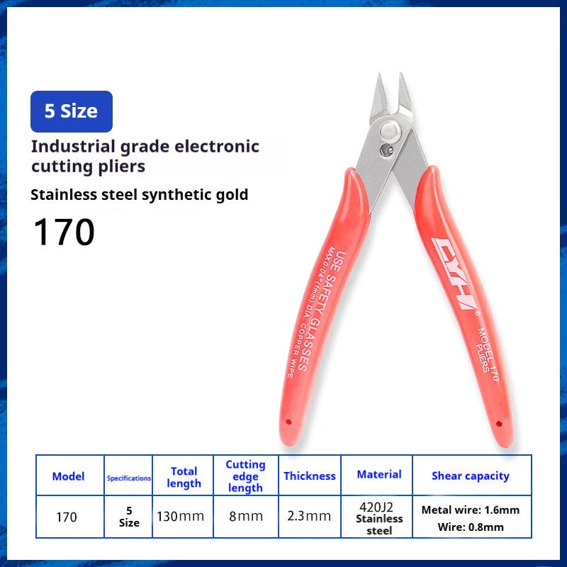 

Model cutters, sprue pliers, plastic nail art wire, 170 electronic pliers, 5-inch sharp beveled pliers, up to industrial use