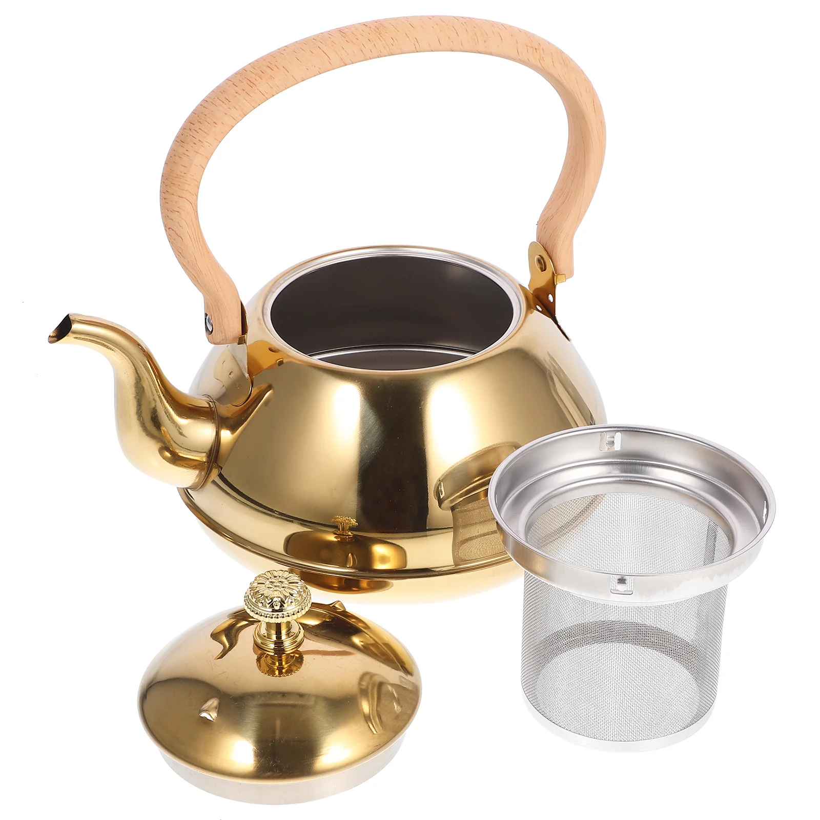 

Чайник для кипячения чая с ручкой, плита из нержавеющей стали для ресторана, набор чайников для дома, деревянный водный офис