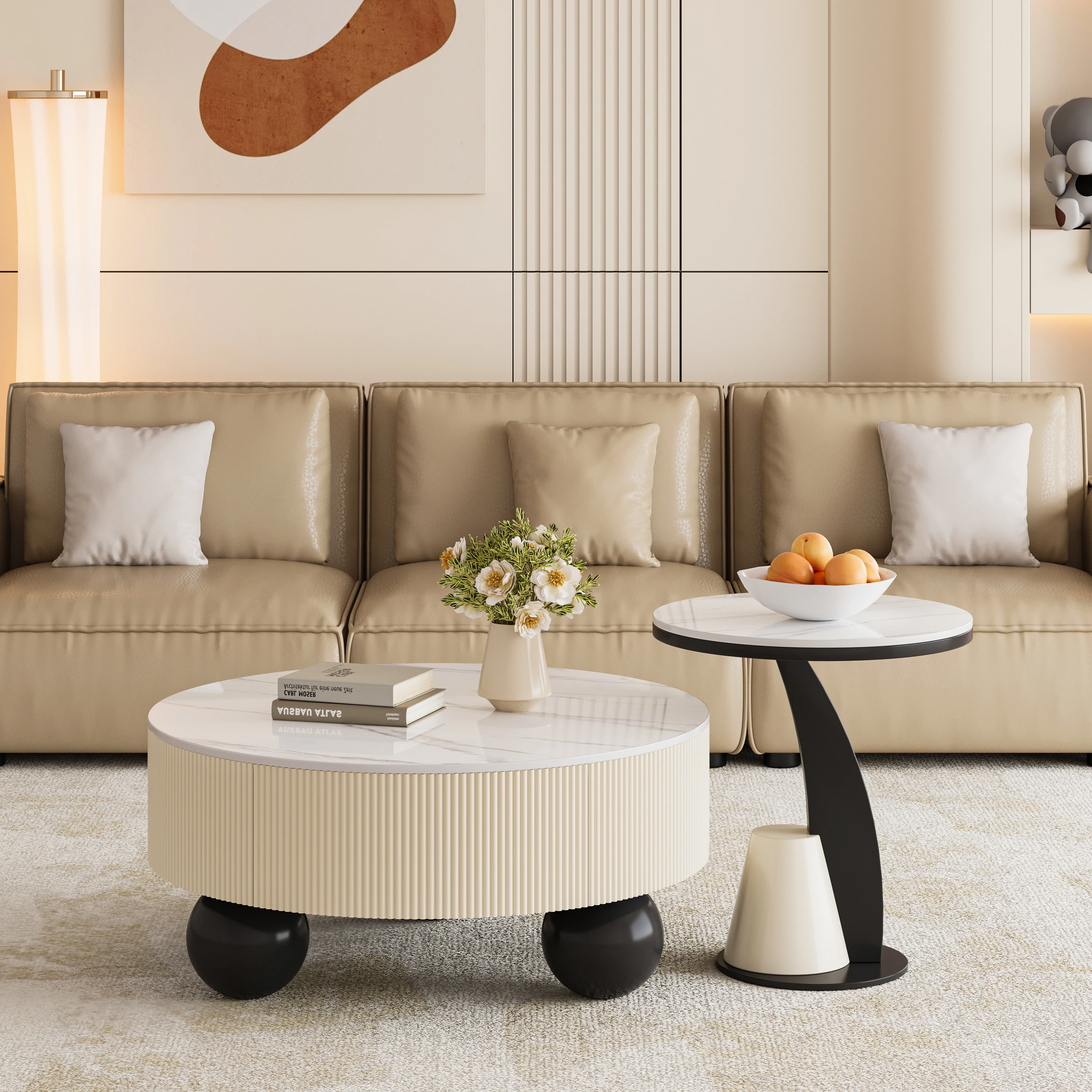 Mesa De centro pequeña redonda, Mesa De centro nórdica moderna para sala De estar, Mesa Lateral, Mesa De Centro, muebles De Sala De Estar