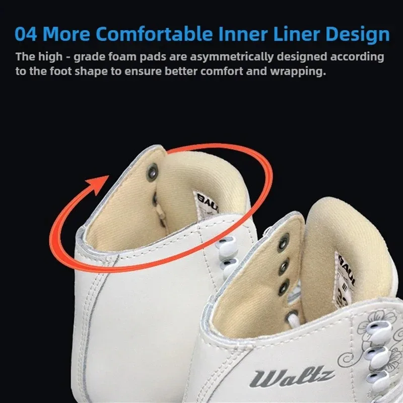 Фигурные коньки для женщин, мужчин, детей, начинающих, художественная обувь для катания на коньках, удобные кожаные ботинки для выступлений в помещении и на открытом воздухе