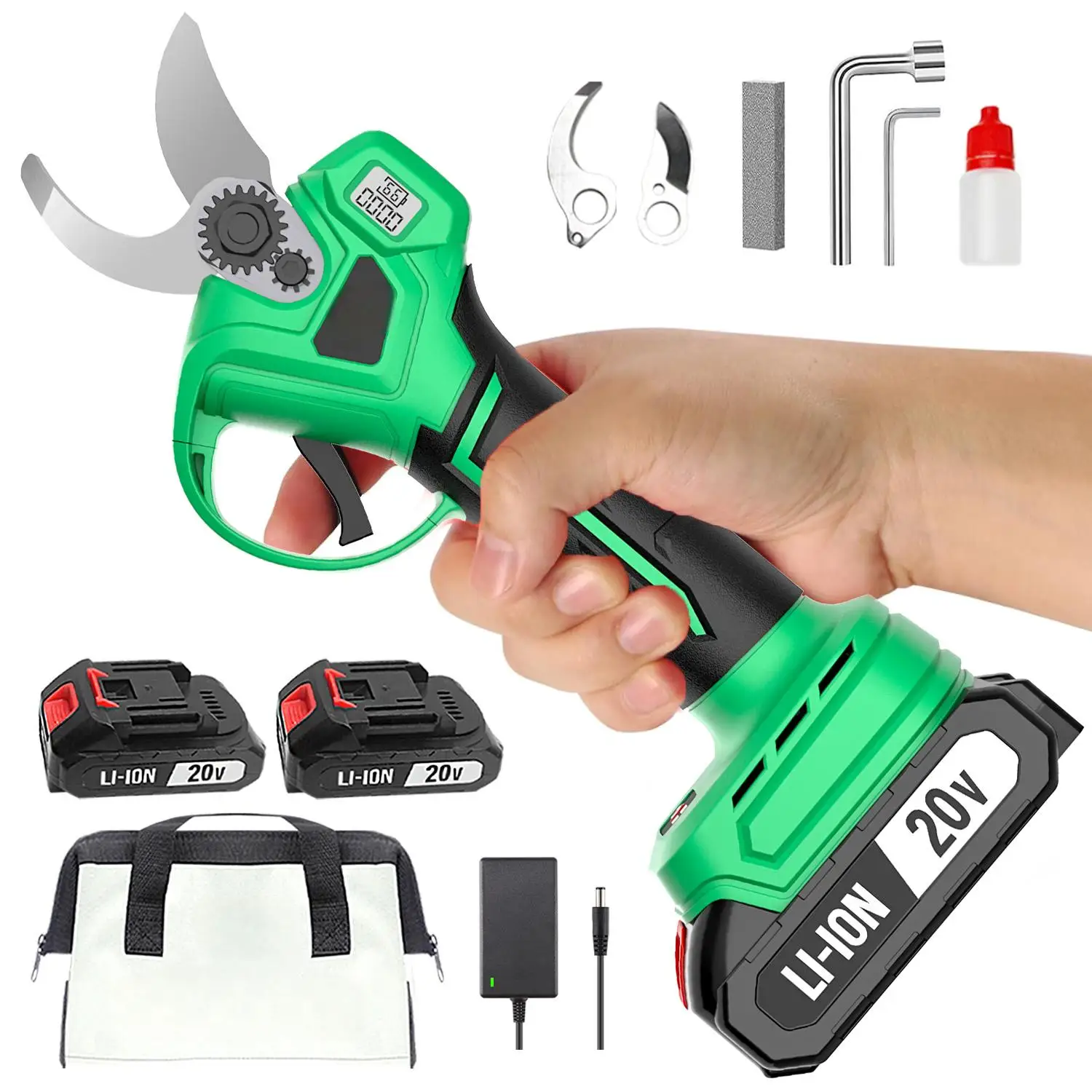 

20V Cordless Pruner Electric Scissors with Brushless Motor Power Garden Tools for Efficient Wood Cutting