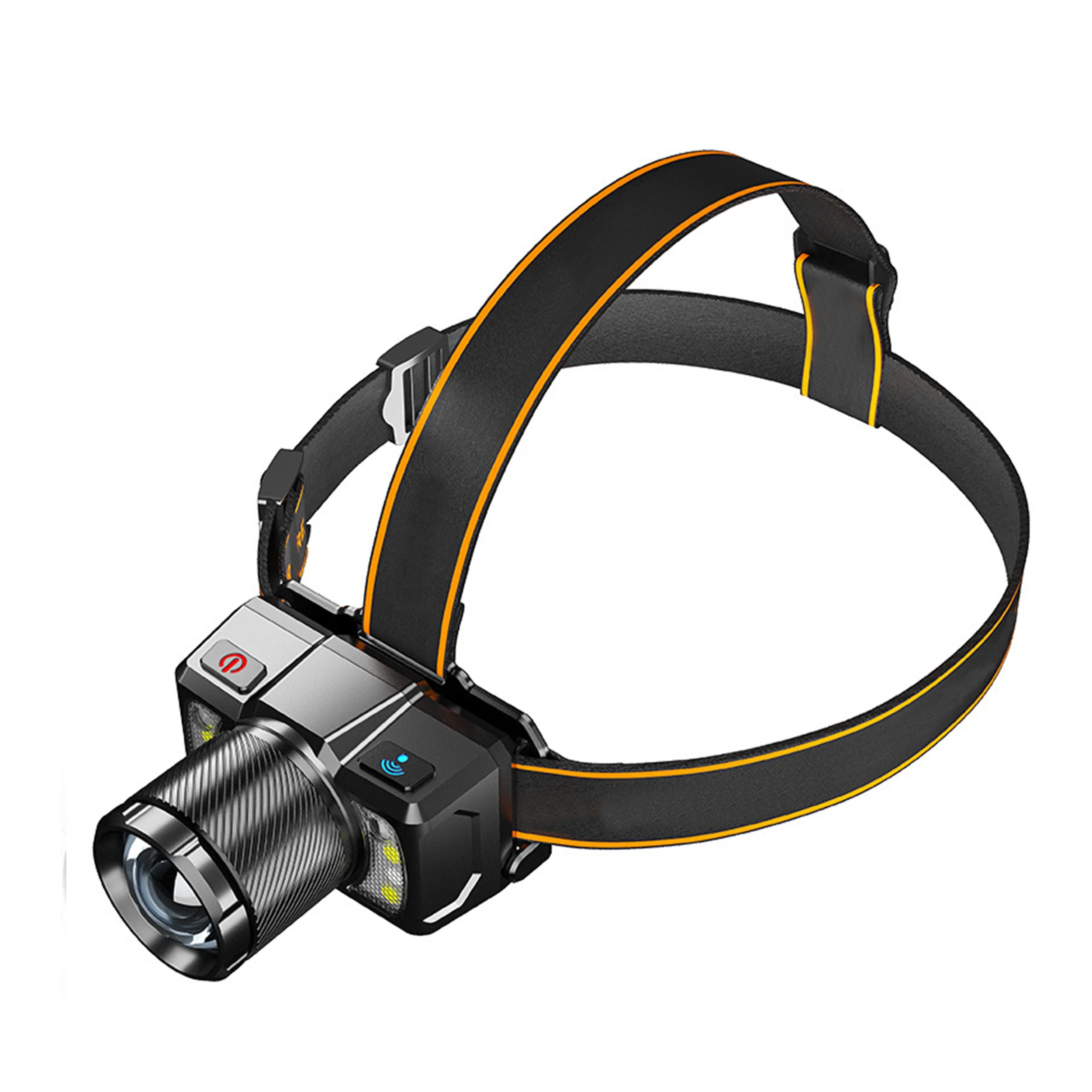 Led Headlamp High Lumen Super Bright Rechargeable Zoomable Headlamp Flashlight with Motion Sensor Outdoor Hard Hat Light