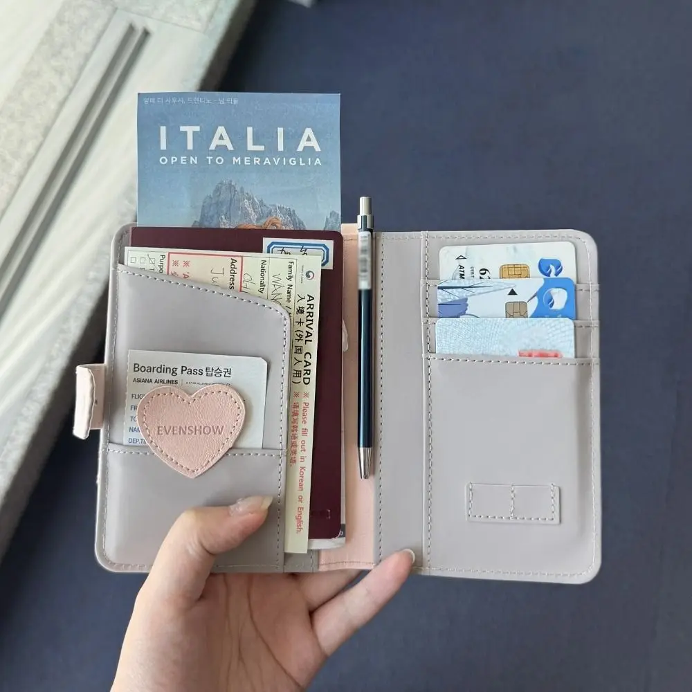 

Portable Card Holder PU Bow Passport Bag Purse Passport Cover Passport Clip Cute Ticket Holder Storage Card Bag Women