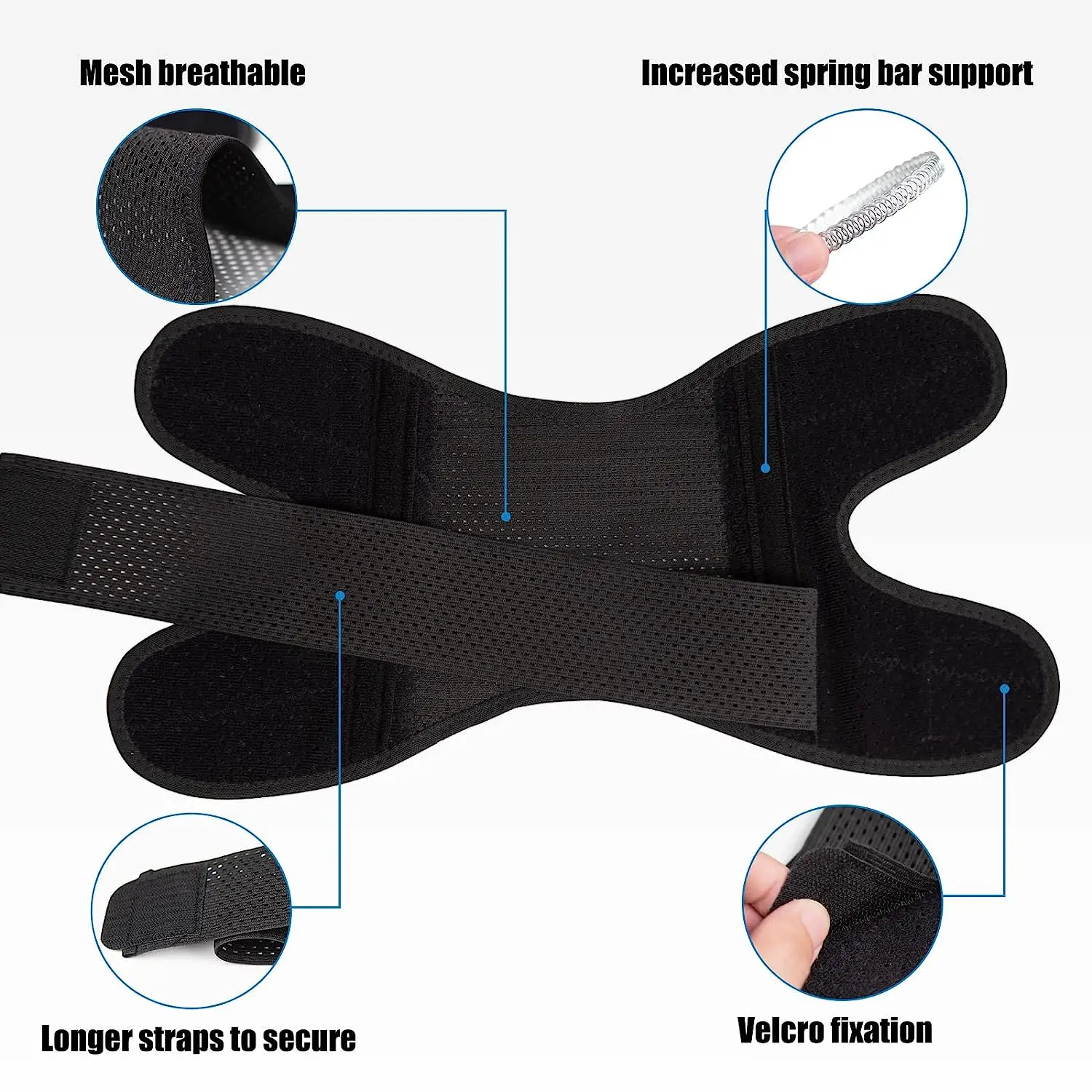 Il tutore per il ginocchio con stabilizzatori laterali allevia il strappo del menisco, il dolore articolare, lesioni sportive, traspirante