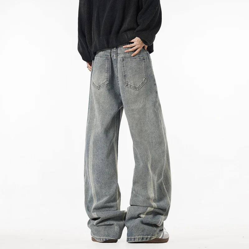 جينز GIOIOMens، جينز رجالي غير رسمي فضفاض ومستقيم جديد للفصول الأربعة، ملابس رجالية