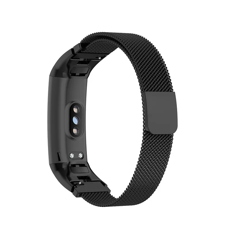 

Stainless Steel Milanese Replacement Smart Watch Strap Watchband for Huawei Honor Band 5/4 - Black