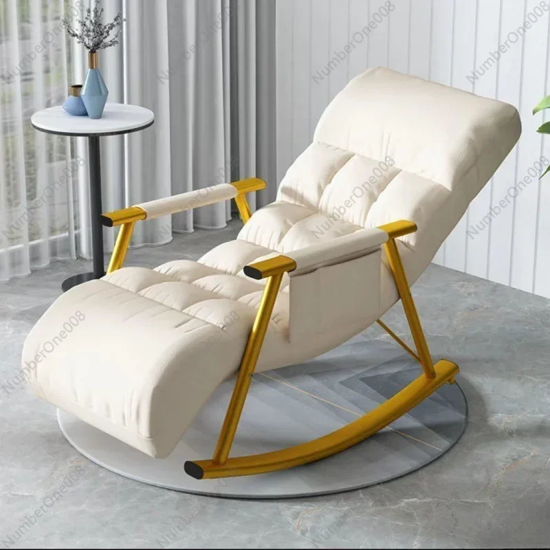 Living Room Light Luxury Rocking Chair Recliner Adult Balcony Home Leisure Chair Foldable Lunch Break Lazy Sofa Rocking Chair