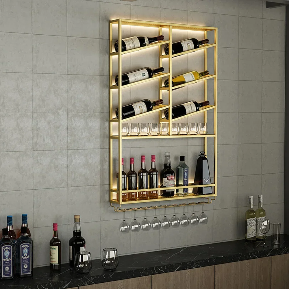 Simple Storage Red wine cabinet Wall mounted  Storage iron display