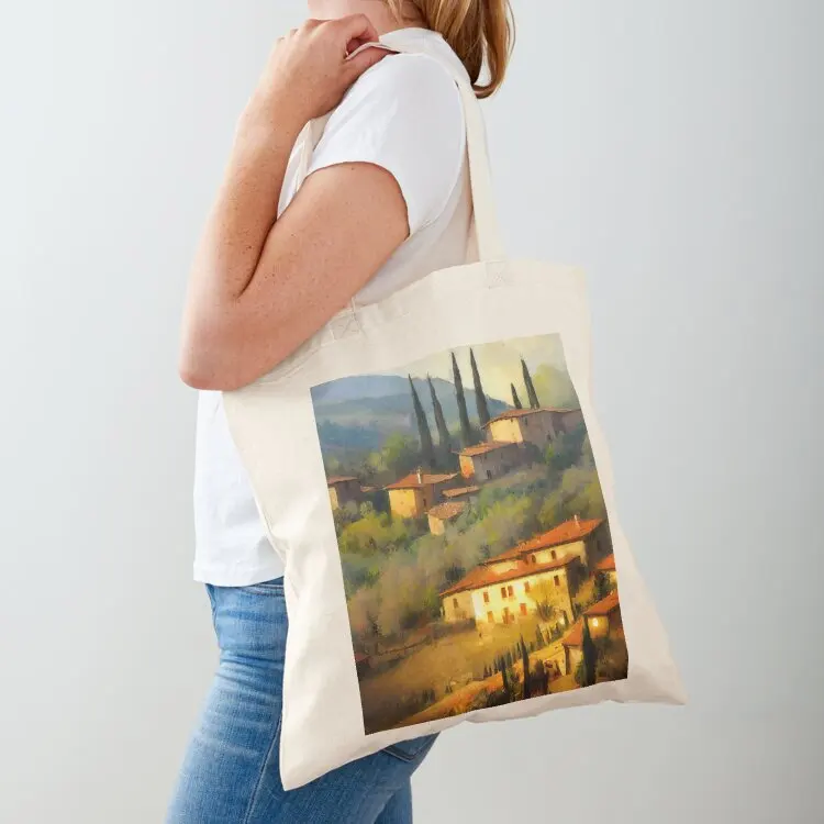 

Villages of Tuscany Tote Bag canvas tote hand bag ladies custom canvas bag Lady