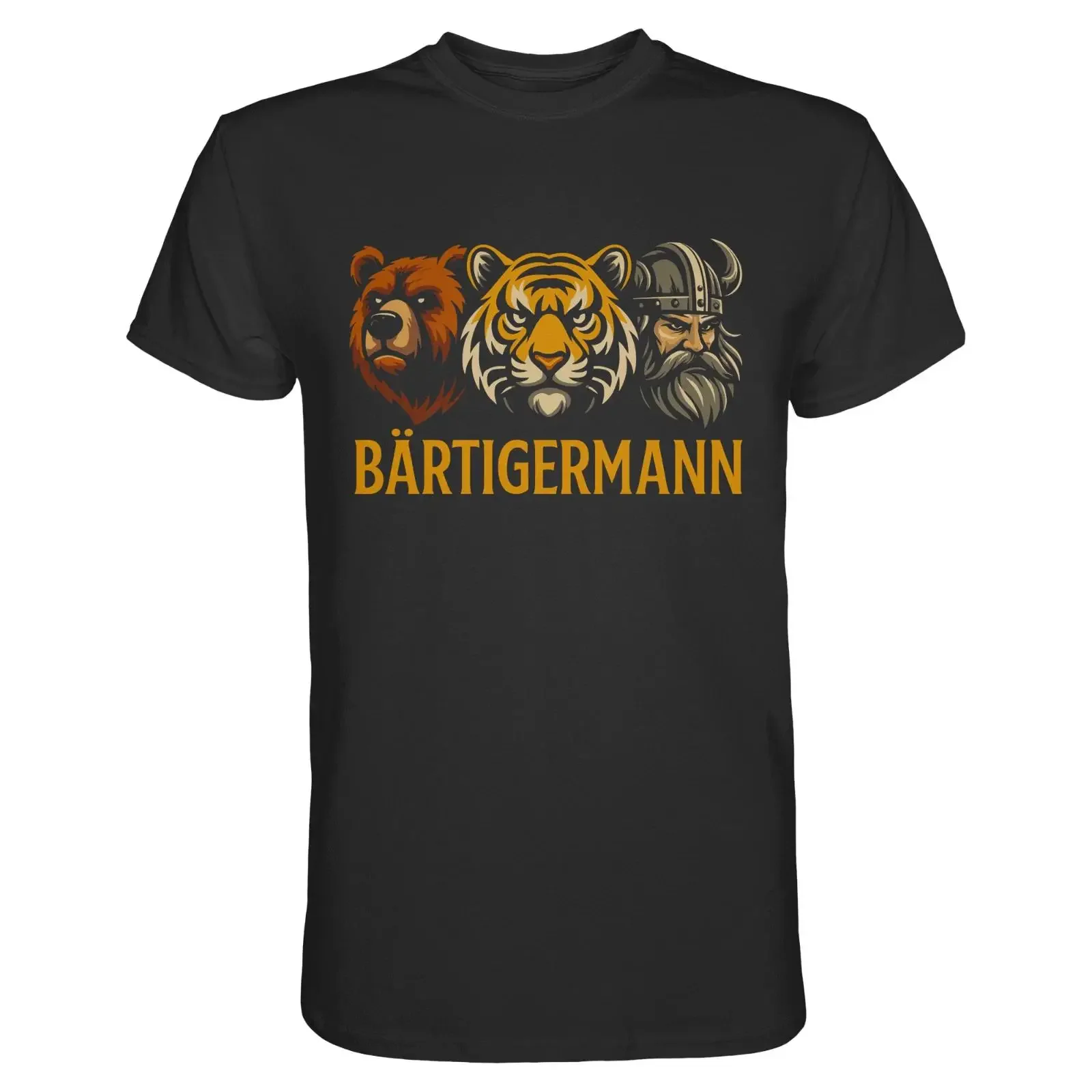 Bärtigermann T Shirt Lustig Wortspiel Bart Bär Tiger Wikinger Männer Geschenk vintage Washed Breathable graphic Slightly homme