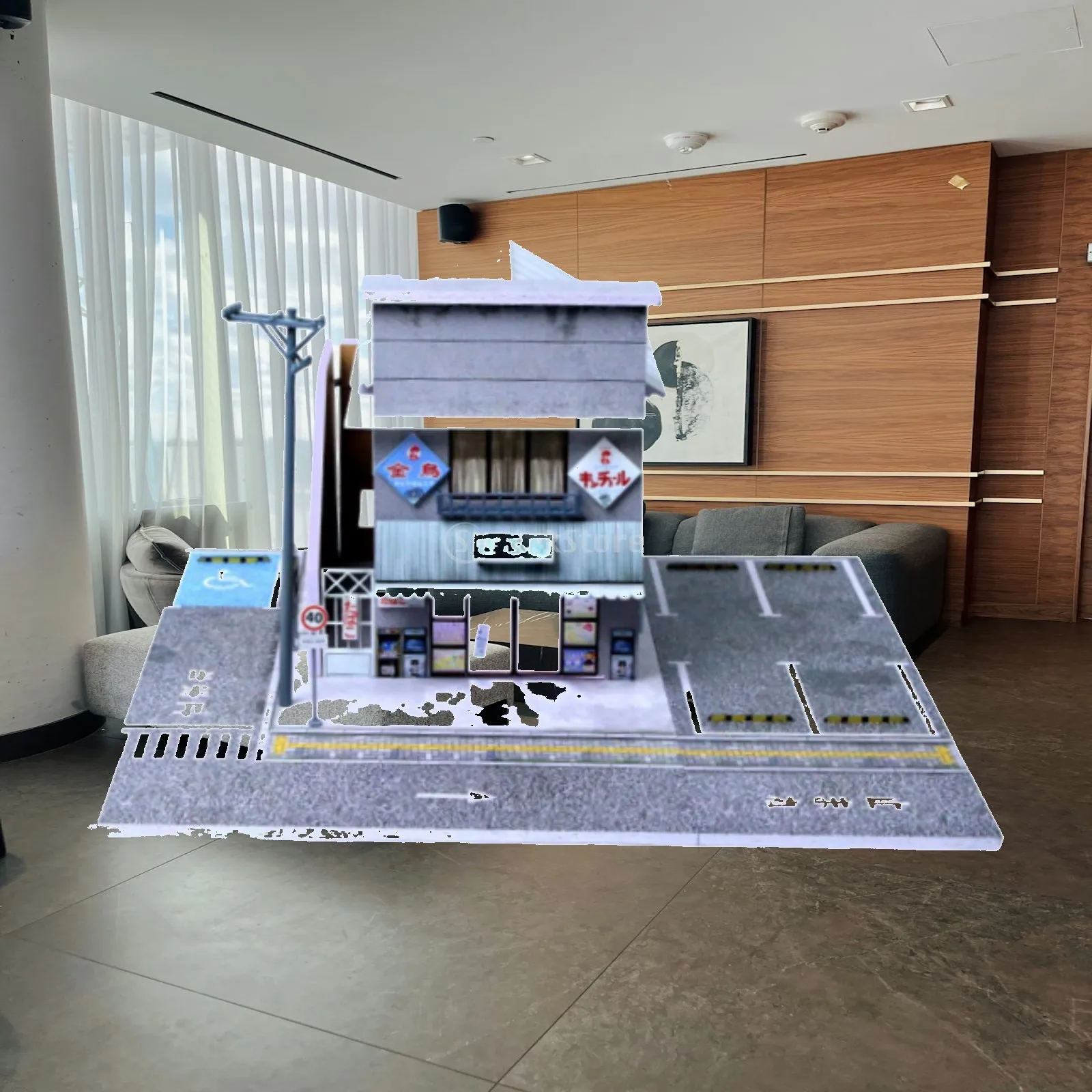 

Simulation Scene Building Model with Light 1/64 Miniature Diorama Parking Lot for Top Cars Toy Collection