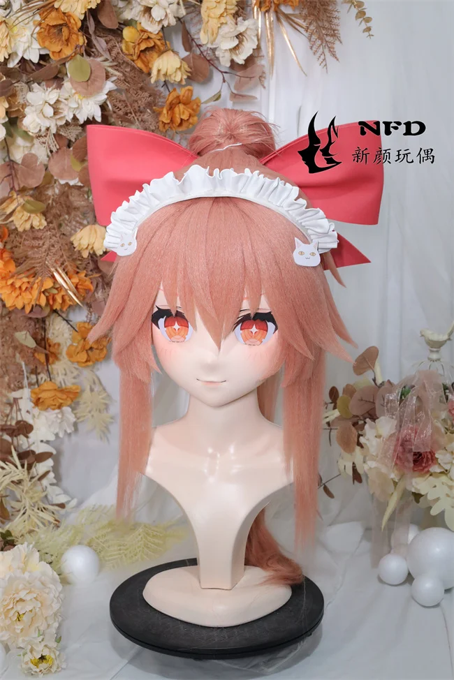 Kigurumi yuzao meow kigurumi máscara completa bandana bloqueio cosplay headshell adereços traje anime jogo