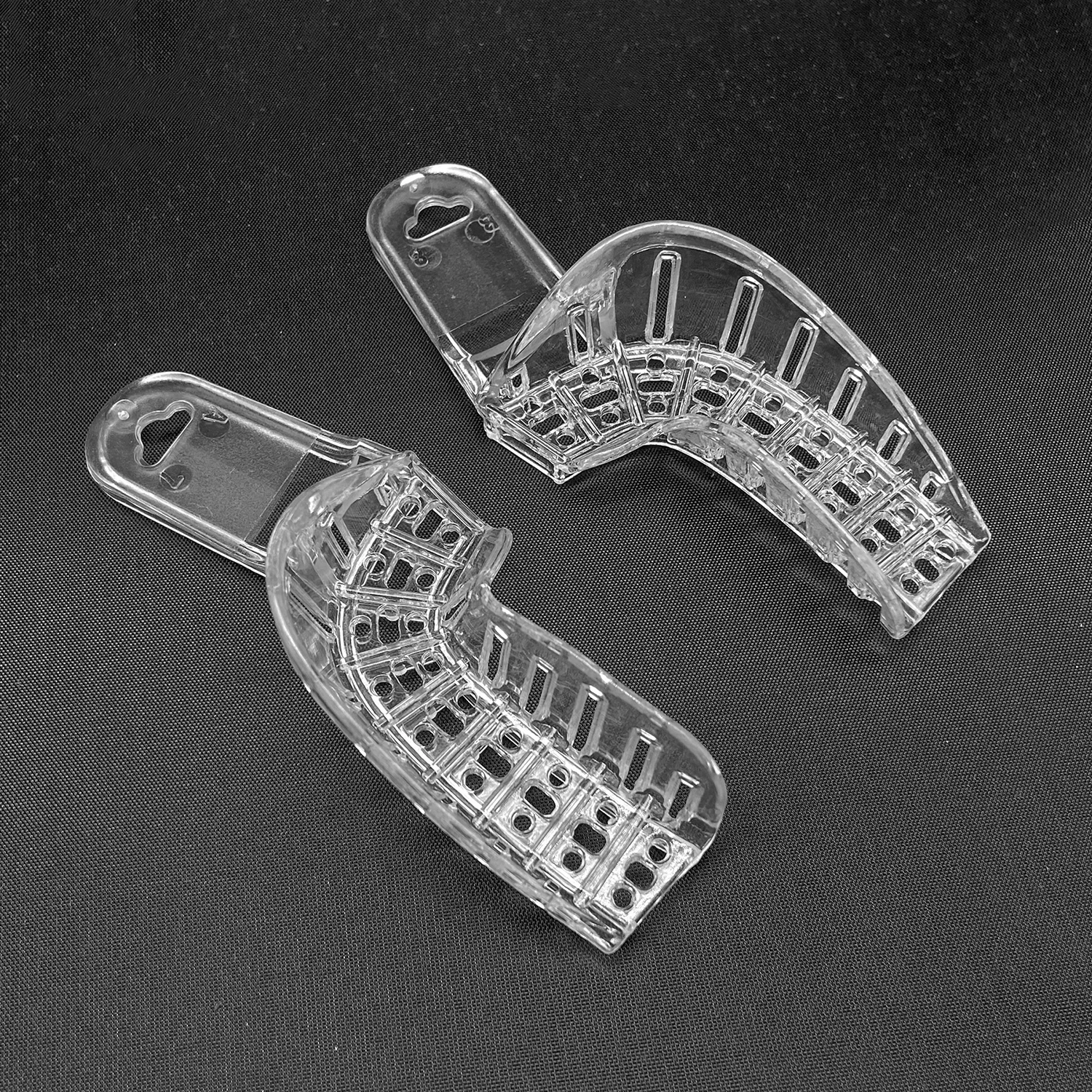 9Pcs/set Dental Implant Tray Plastic Teeth Holder Full Mouth Partial Mold Tray Disposable Impression Trays S/M/L Dentist Tools