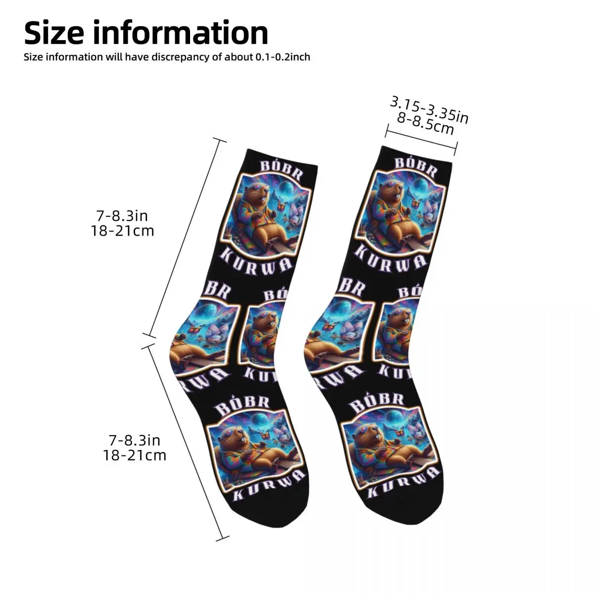 Bobr Kurwa Bober Relaxing Accessories Men Women Socks Cozy Poland Beaver Bobrze Graphic Crew Socks Soft Gift Idea