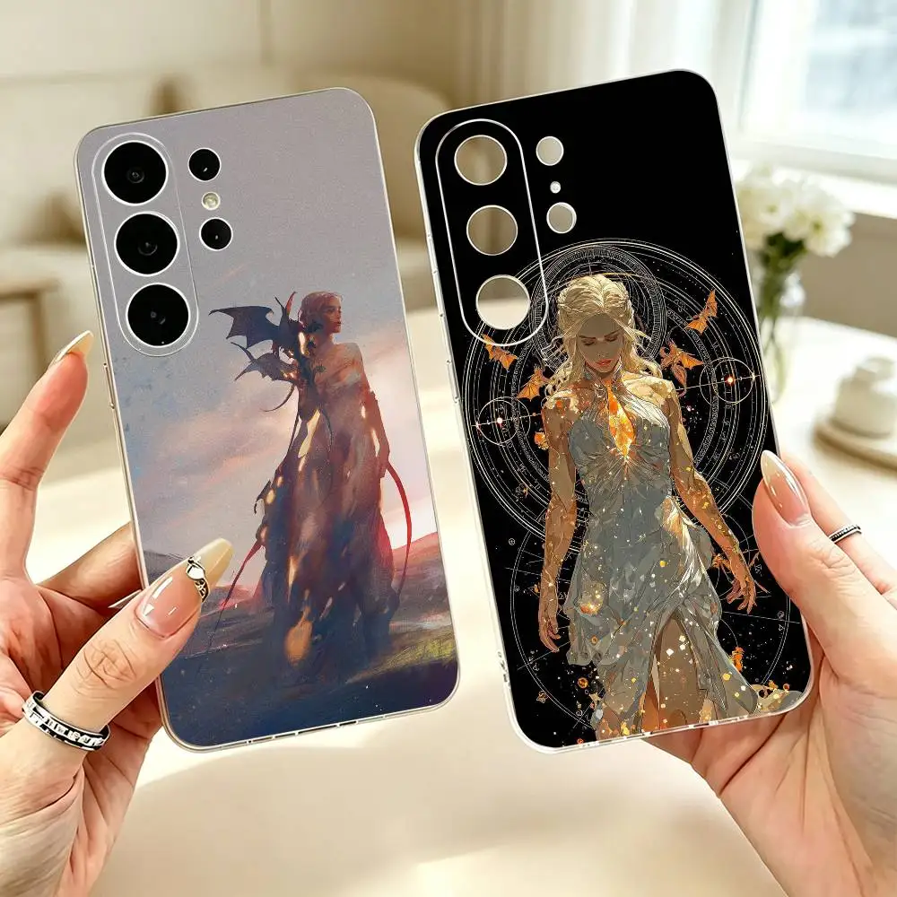 Daenerys Targaryen  Clear Soft Silicone Phone Case for Samsung S25 S24 S23 S22 S21 S20 Ultra Plus