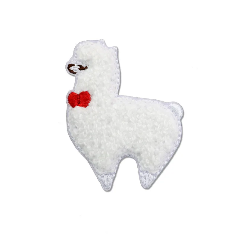 Plush Alpaca Embroidered Patches For Clothing Kids Self-adhesive Applique Scratch Patch DIY Sewing Accesorios Para Ropa Badges
