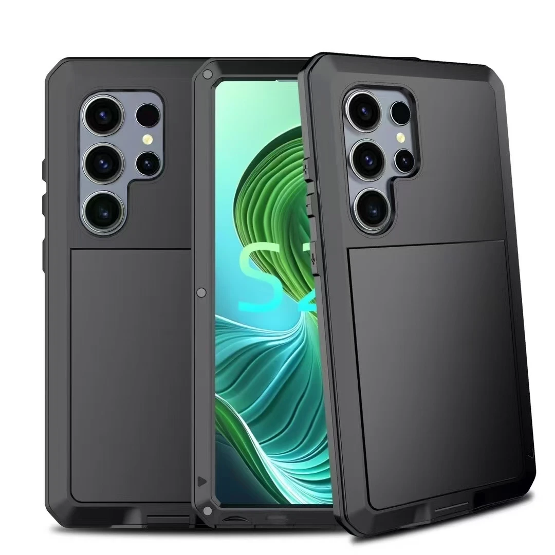 

Heavy Duty Armor Metal Cover for Samsung Galaxy S25 S24 23 S22 S21 S20 Plus Note 20 Ultra Shockproof Silicone Fundas Case