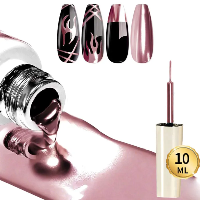 5/7/8 ml Super-Bright Metallic Painting Liner Gel Polish Silber/Gold/Rose Mirror Gel Nagellack Semi Permanent UV Nail Art Verni