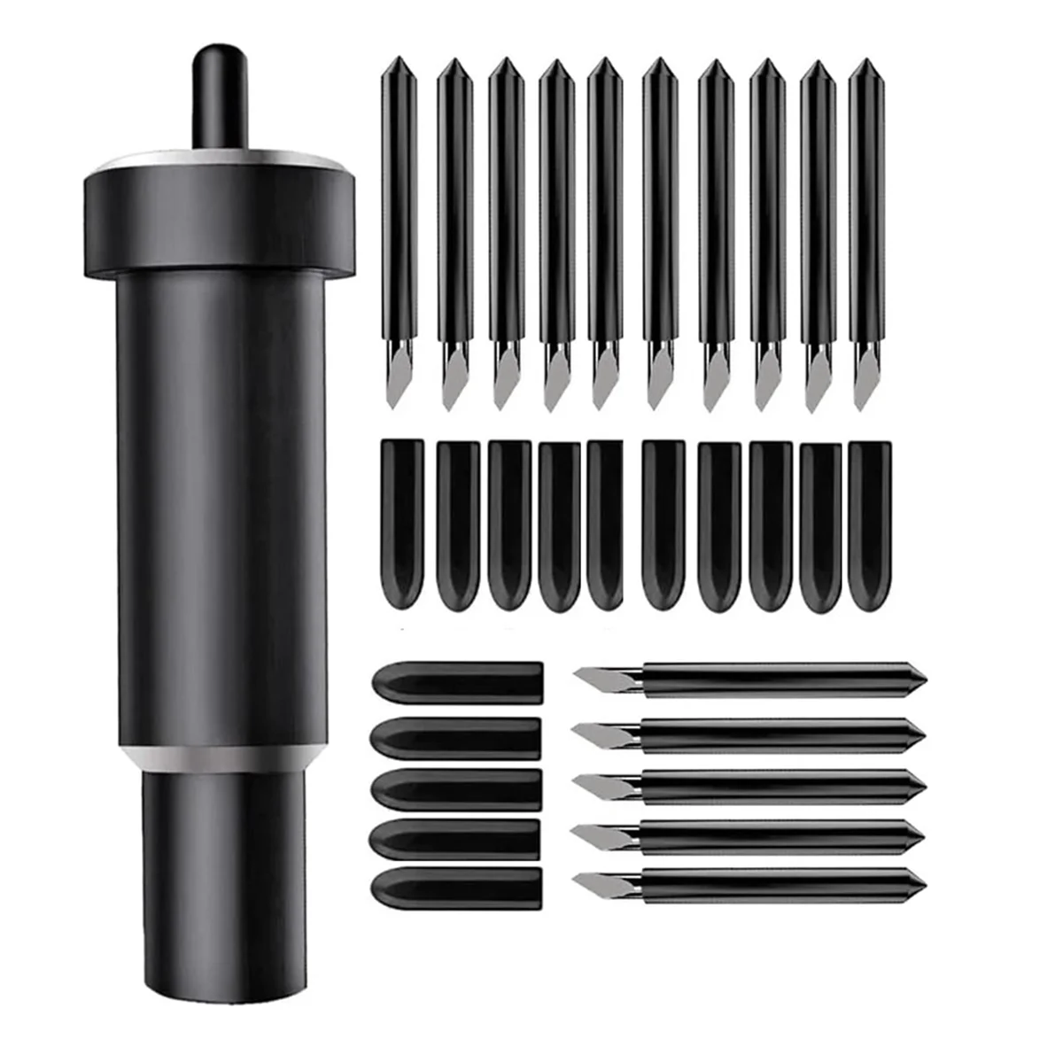 15Pcs Real Black Deep Cut Blade and 1Pc Deep Cut Tool Holder for Cricut Maker 3 Cricut Explore 3 2 Air 2 Cutting Plotter