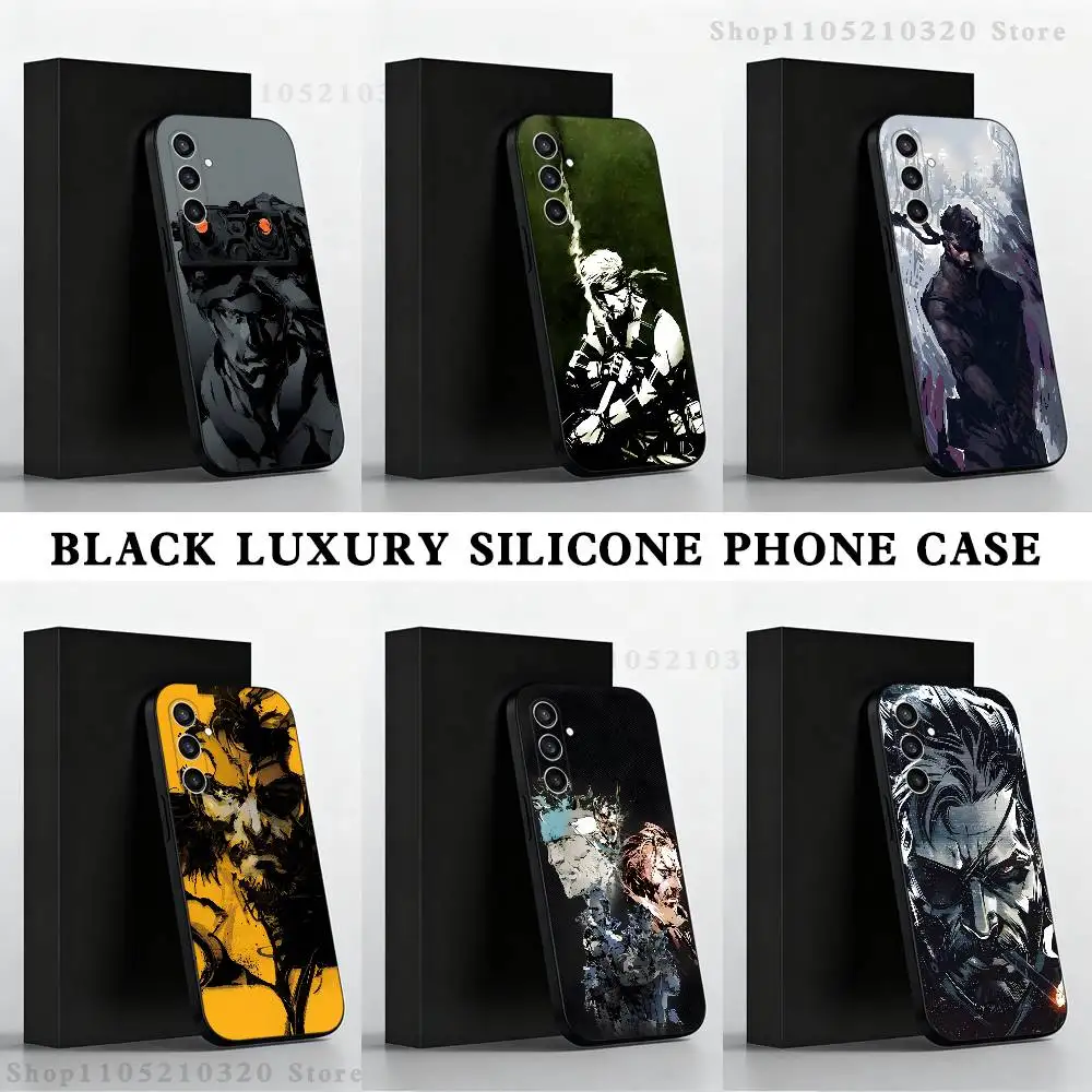

M-MGS1 Solid Snake Game Phone Case For Samsung S25,S24 Ultra,S20,S30 plus,S22 plus,S23,S30 Ultra 5G Silicone Black Shell