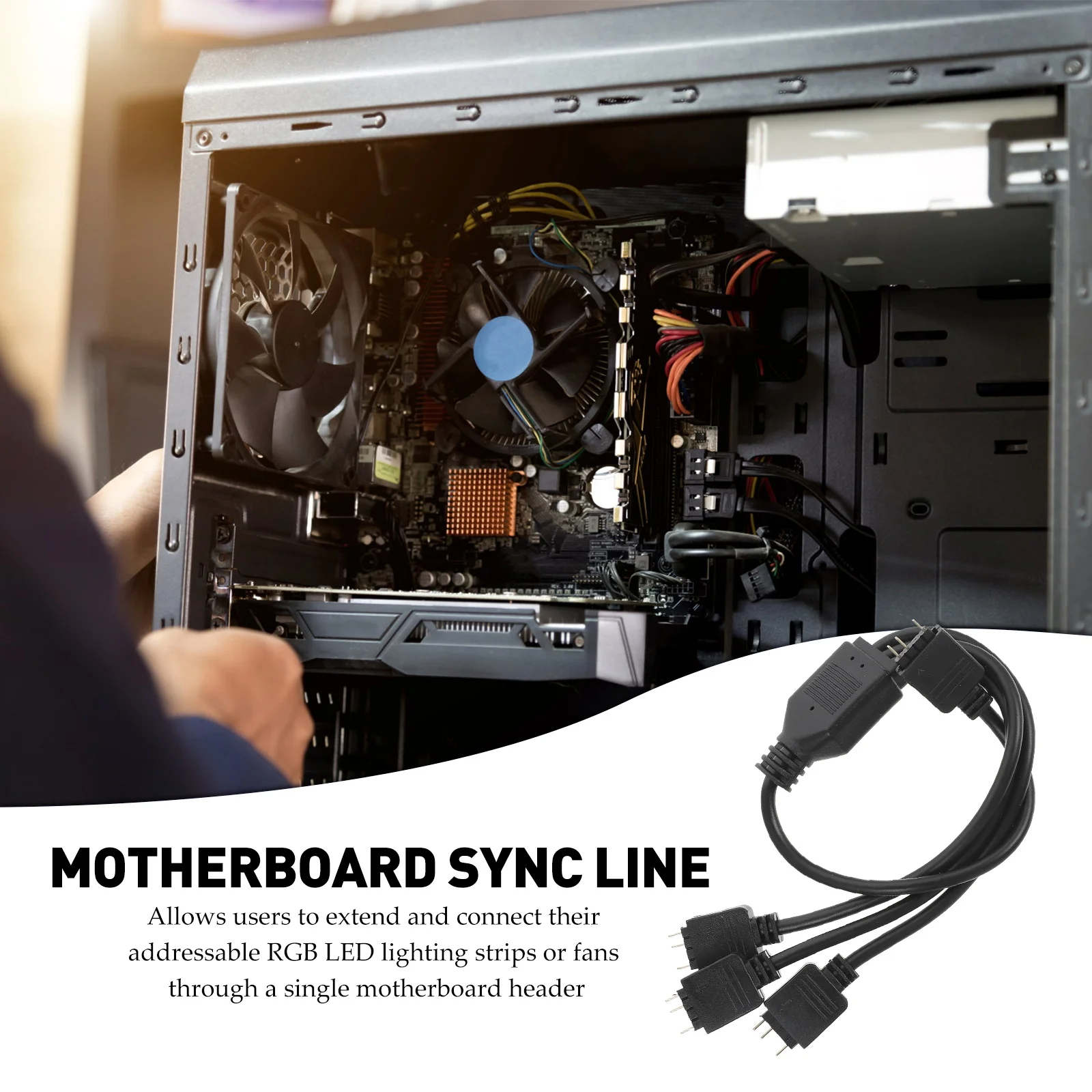 3 Way Splitter for RGB LED Strip Extension Cable Motherboard USB 1 to 3 LED Strip Connector No Weld Easy