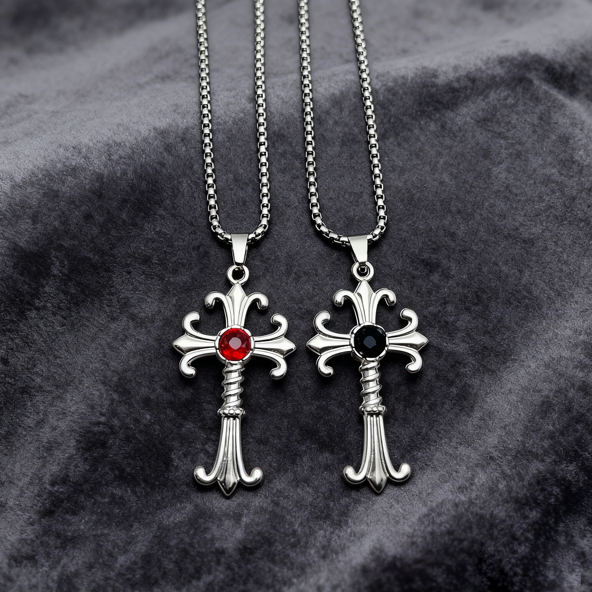 1 Piece Europe and The United States Gothic Style Cross Pendant Necklace Ladies Y2k Personalized Retro Holiday Jewelry Accessori