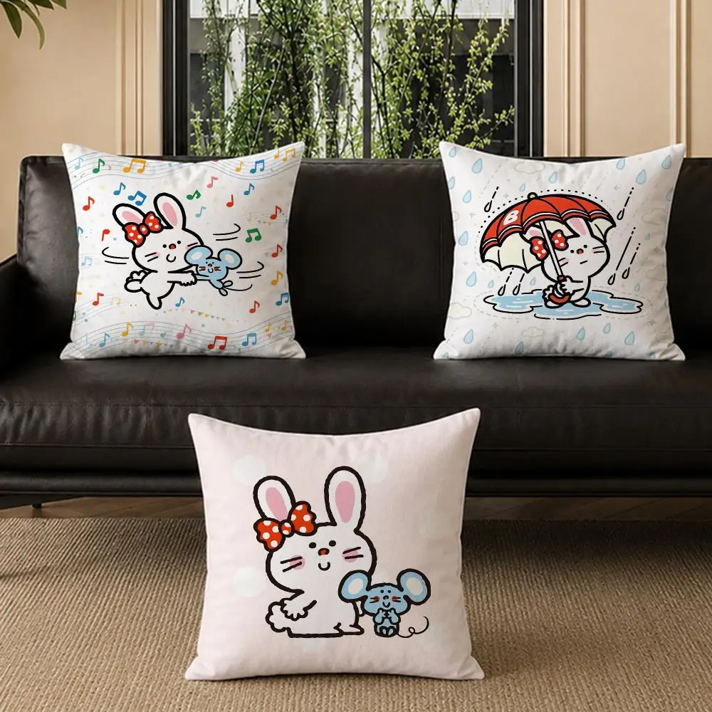 pattern BUNNY MATTY Cushion Cover Pillow Short Plush Pillow Modern Minimalist Style for Living Room Bedroom Gift Giving