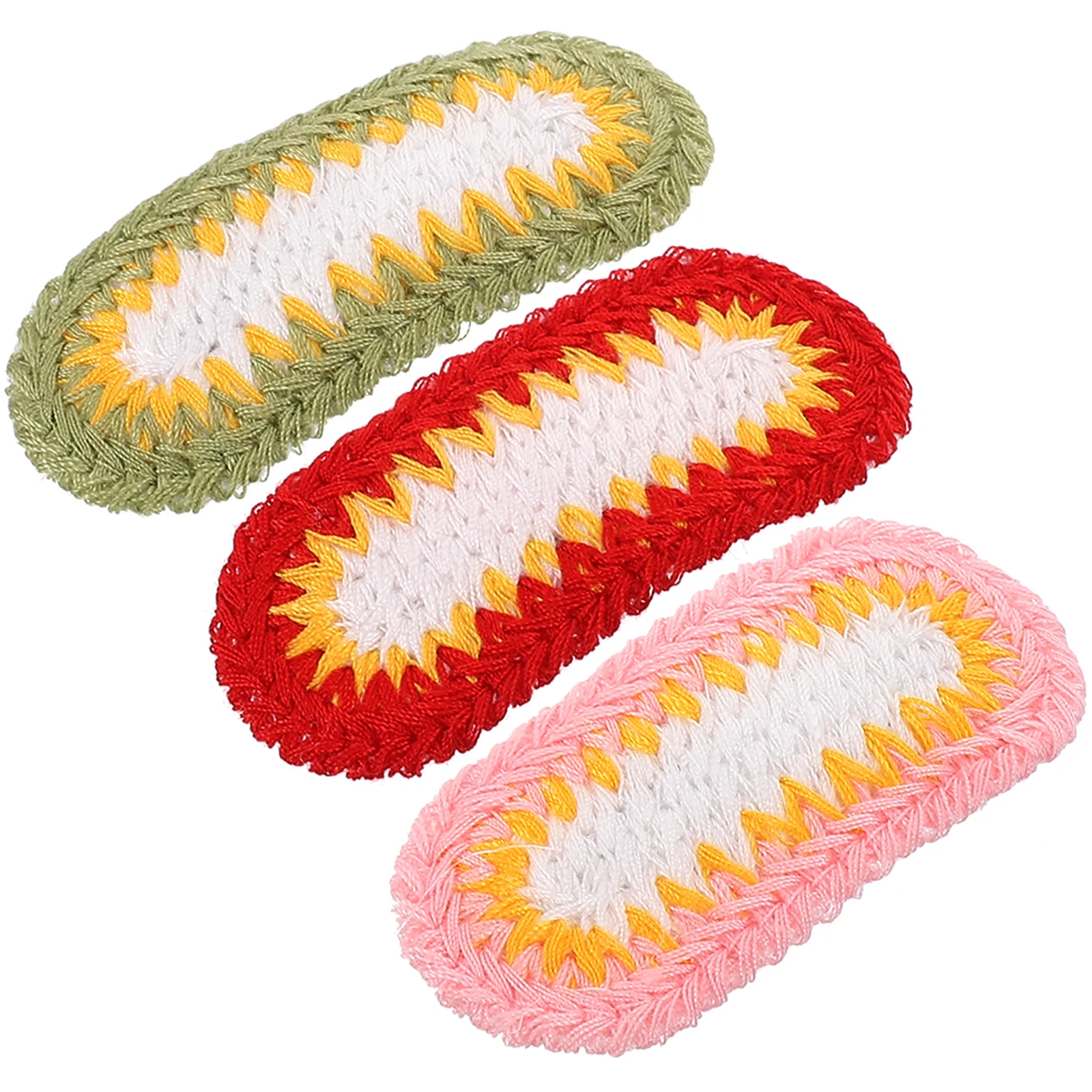 

3 Pcs Braided Flower Hair Clip Accessories Pretty Clips for Vintage Yarn Miss