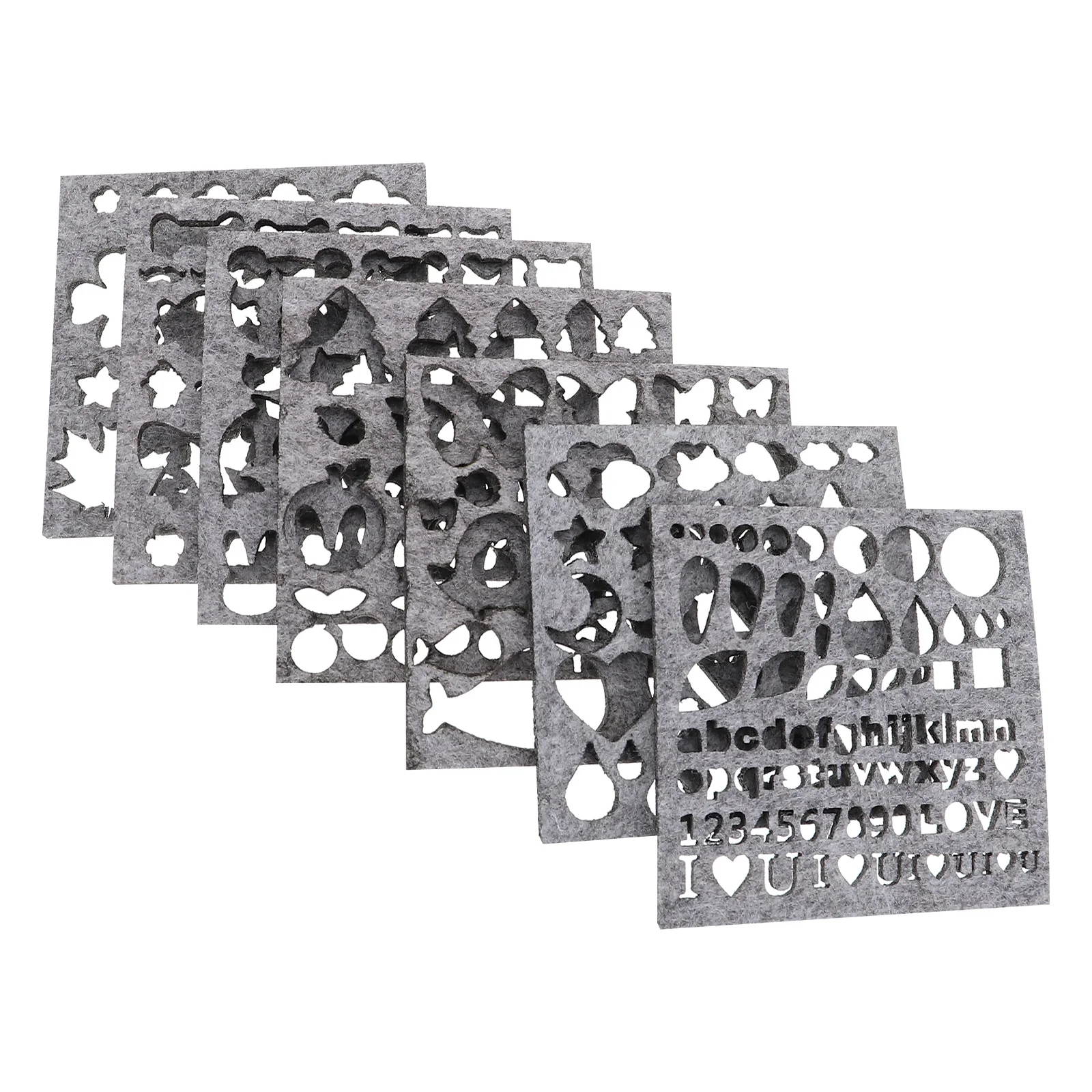

7 Pcs Wool Felt Mold Craft Shaping Needle Felting Stencil Suite Mould Applique Embroidery Black