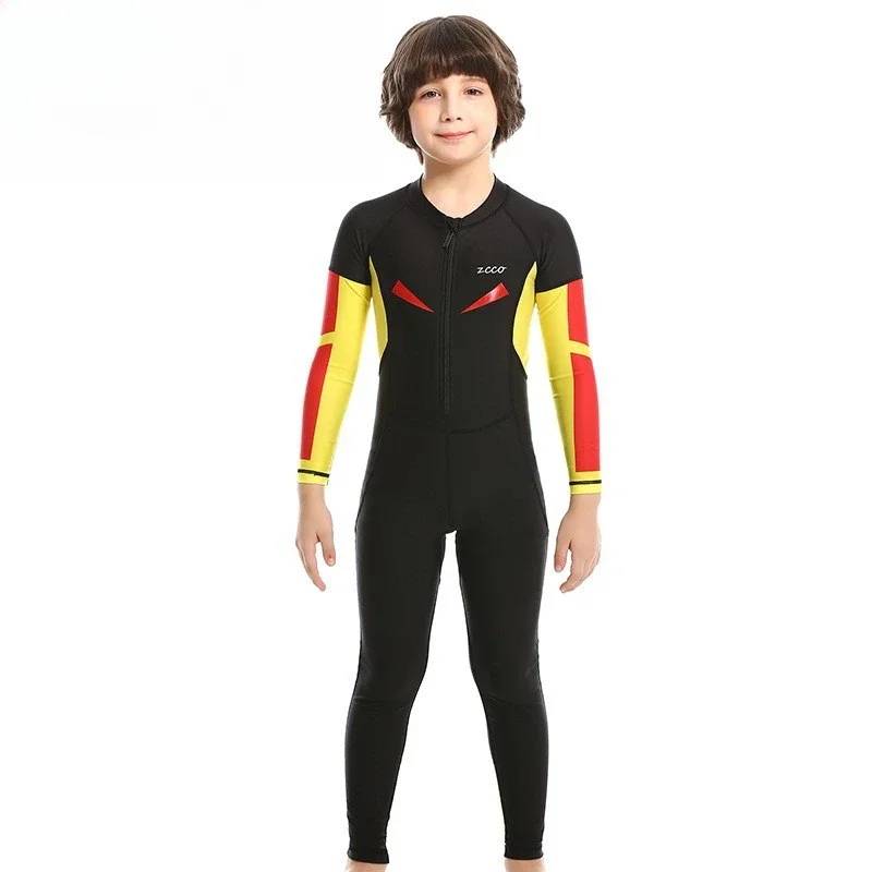 

Flexible Children's Swimsuit Wetsuit Boys One-piece Long Sleeve Snorkeling Surfing Sunscreen Swimsuit