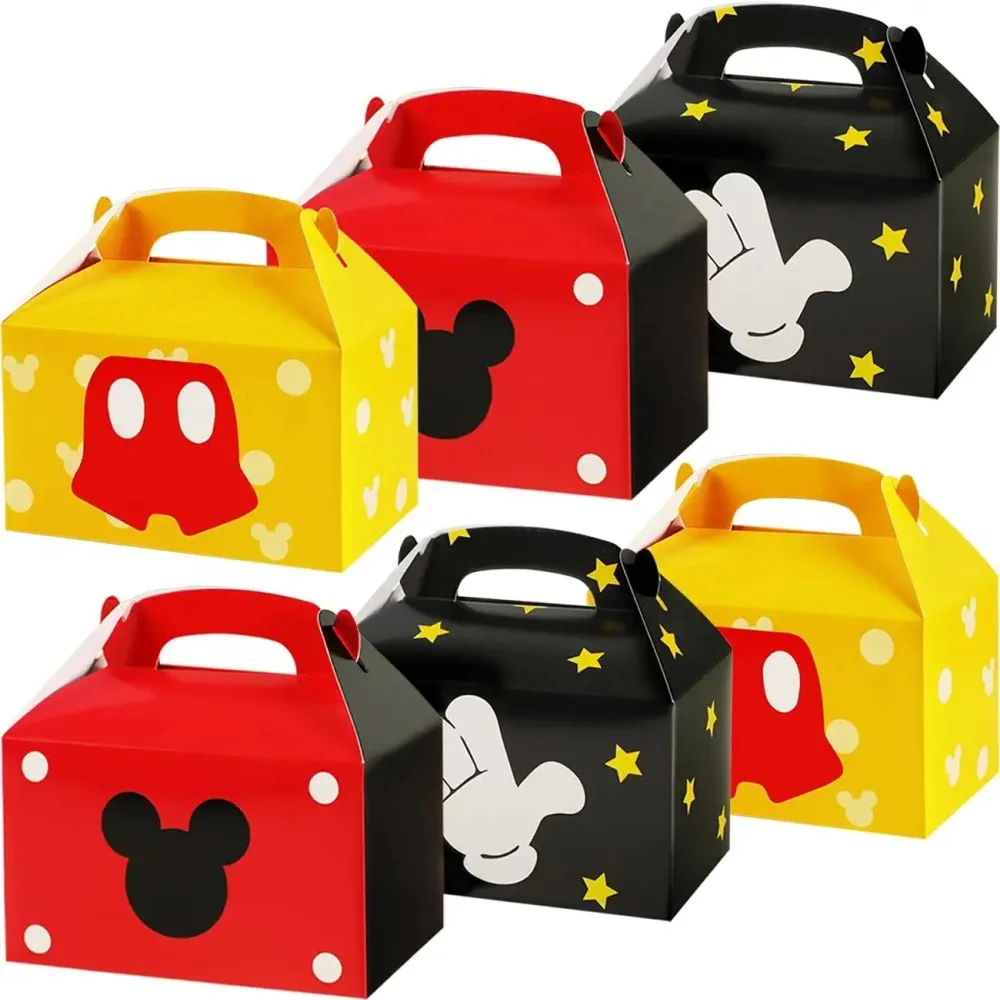 12 stks Mickey Mouse Geschenkdoos Kids Party Decoraties Baby Douche Papier Cartoon Mickey Dozen Snoep Jongens Verjaardagsfeestje Supplies