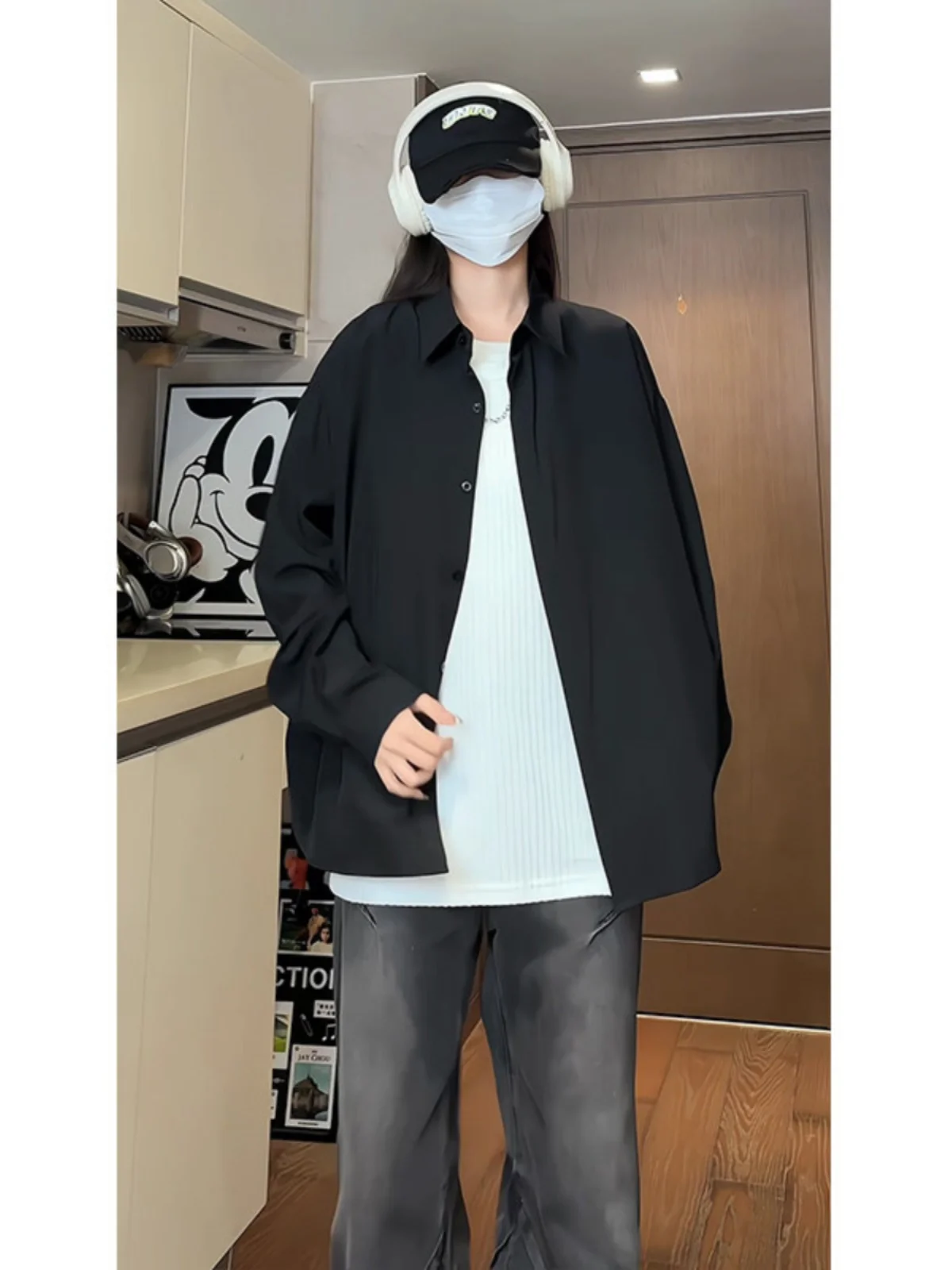 

American Sle Men's Long Sve Sun Protection irt Ice Silk Drapey Loose Fit Breathable Lightweight Polyester Fiber