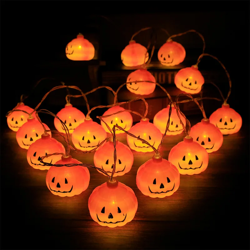 Halloween LED Light String Portable Pumpkin Ghost Skeleton Light New Product Home Bar Halloween Party Decoration Supplies  cute