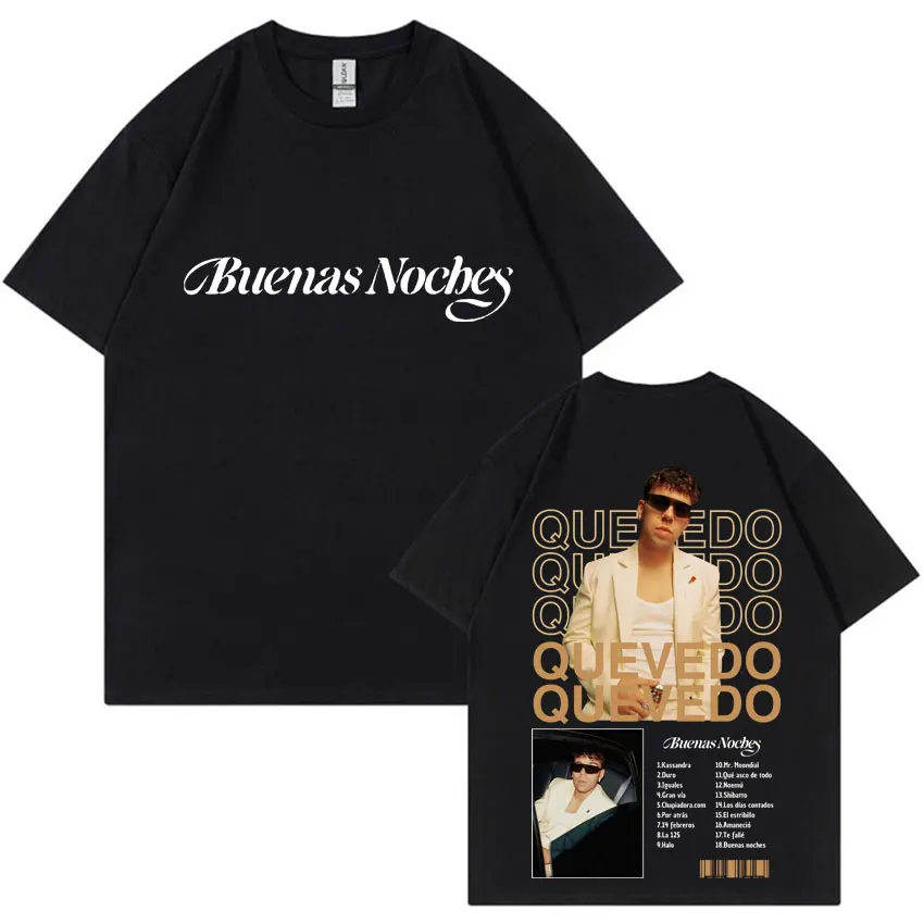 QUEVEDO Buenas Noches t shrit ropa para hombre camisetas casuales de gran tamaño de manga corta moda Hip Hop camisetas Unisex de alta calidad