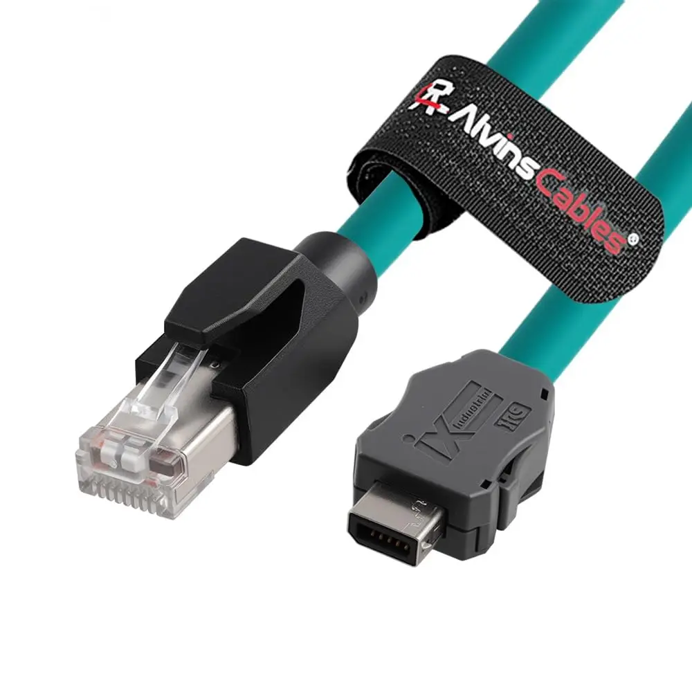 Alvin's Cables IX Industrial to RJ45 Cat6A Ethernet Cable, IX30G-A-10S-CV(7.0) A Key to RJ45 Male, High Flex Drag-Chain Cable