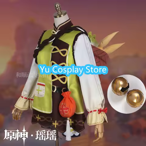 Anime Genshin Impact YaoYao Cosplay Costume Lolita Dress Lovely Uniform Yao Yao Full Set Game Suit Halloween Outfit For Women