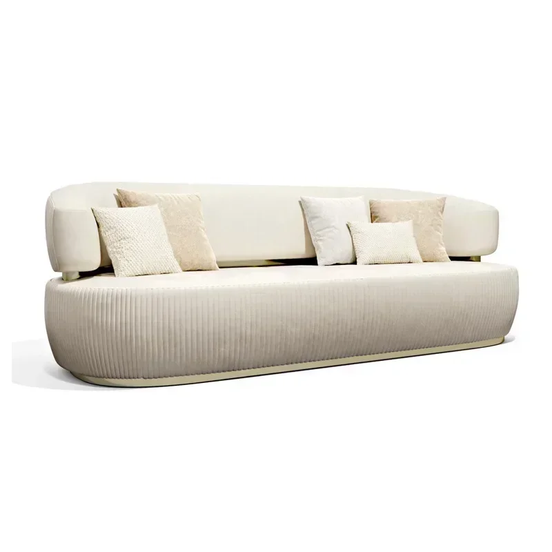 أريكة قماش إيطالية فاخرة أثاث ما بعد الحداثة مخصصة مجموعة أريكة غرفة المعيشة الكبيرة #6