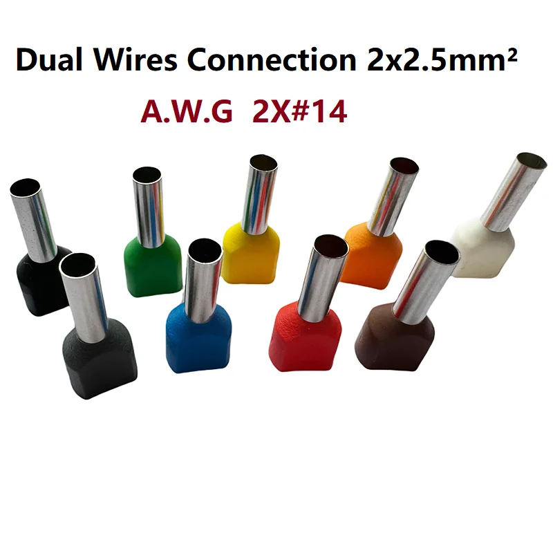 100PCS 2x2.5mm² A.W.G 2X#14 Dual Cables Type Copper Starfix