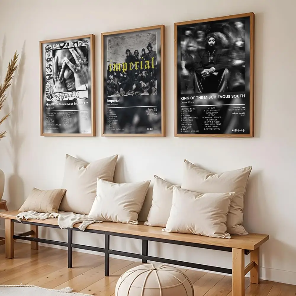 D-Denzel C-Curry Album Poster Stickers HD Painting Self-Adhesive Art for Bedroom Living Room Home Decor Modern Wall Decals Gift