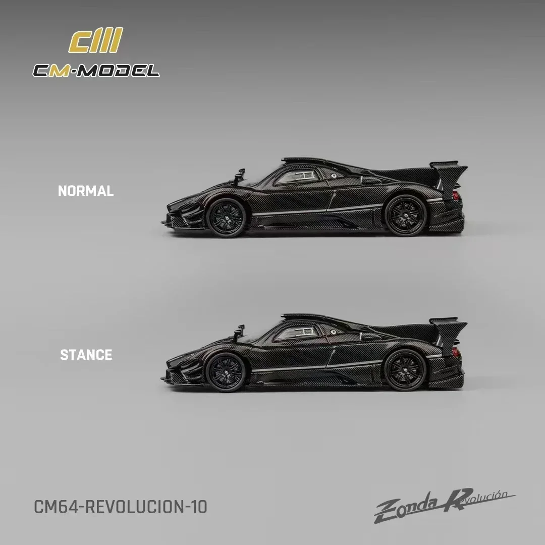 

CM In Stock 1:64 Pagani Zonda R Evolucion Track Version Full Carbon Replaceable Wheels Diecast Diorama Car Model Toys