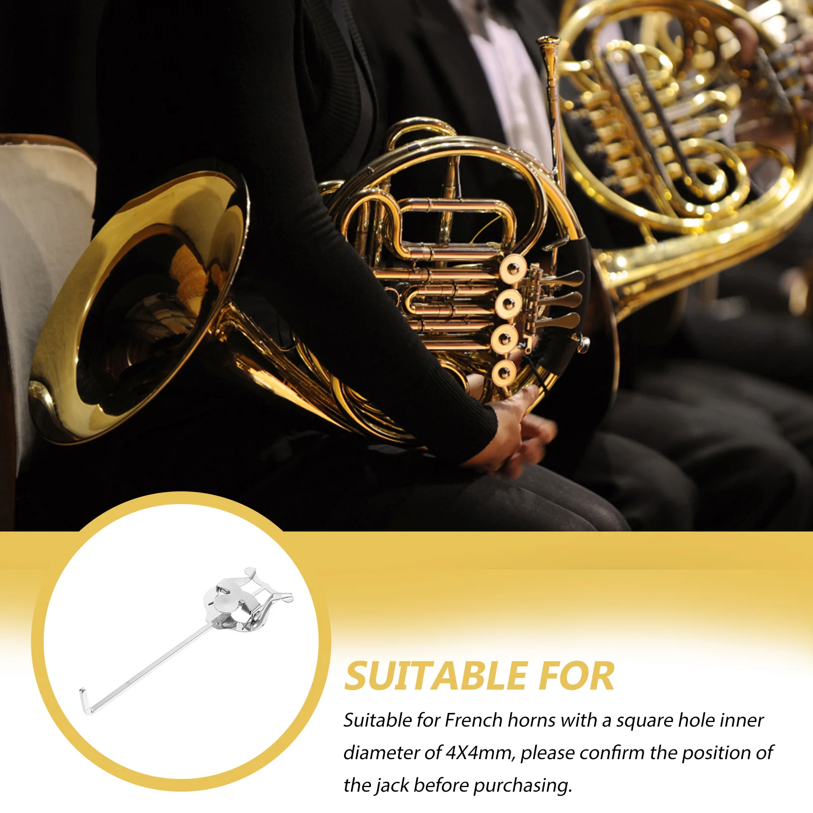 

French Horn Music Score Clip Wear Resistant Iron Material Music Sheet Holder Portable Instrument Clamp Musical Instrument Part