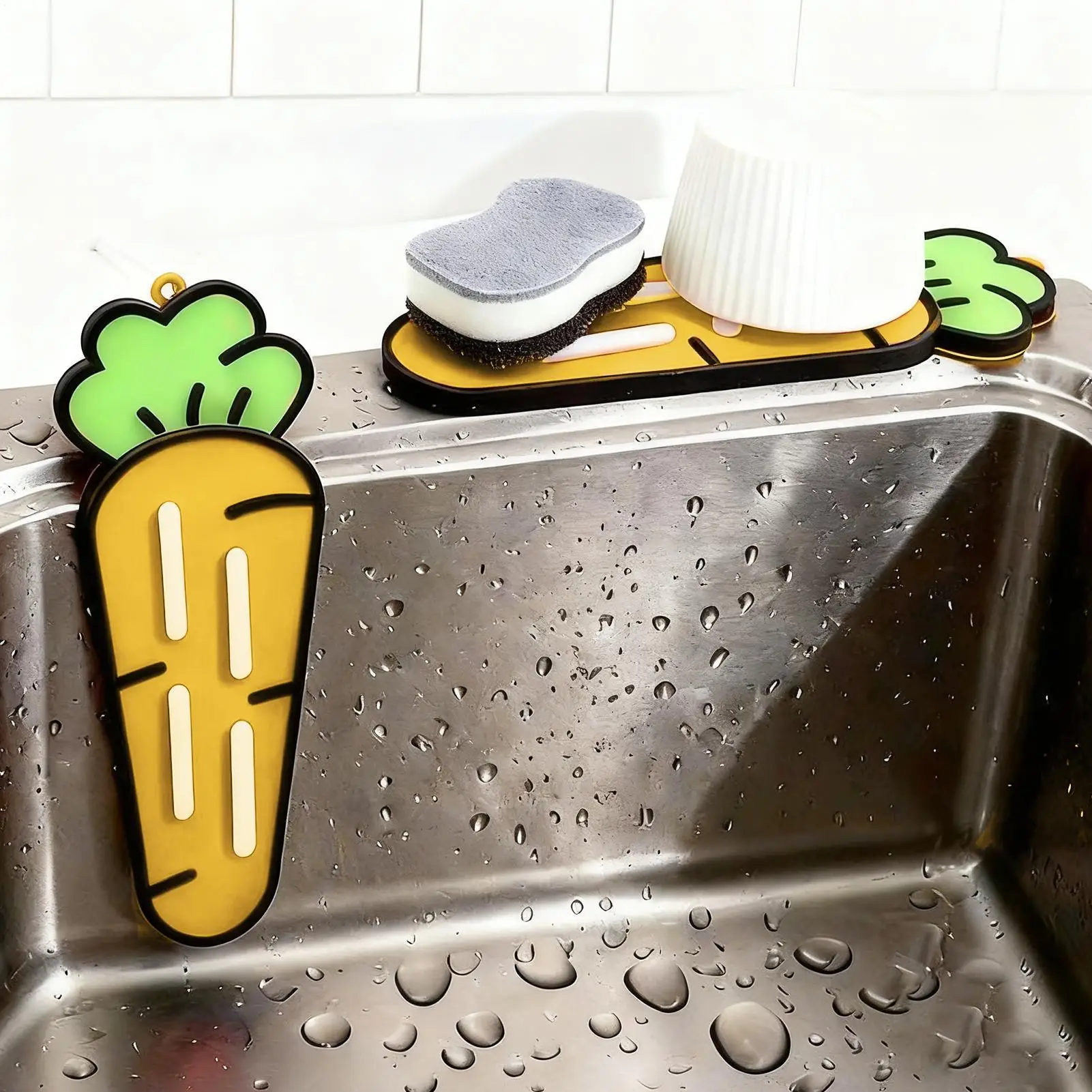 Spatula Rest Carrot Shape Heat-Resistant Pad Dish Drying Mat For Kitchen Counter Storage Spatula Pot Lid Cutting Board Soap