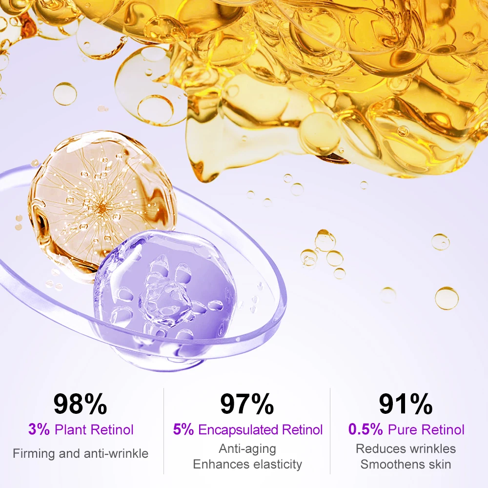 مصل ريتينول كولاجين مضاد للتجاعيد للوجه حمض الهيالورونيك لشد الوجه وثبات الخطوط الدقيقة مصل الوجه المضاد للشيخوخة للعناية بالبشرة