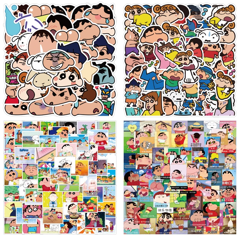 

Crayon Shinchan Sticker Collection Cartoon Kawaii Pocket Children's Stickers Girl Pocket Material Decorative Sticker Gift