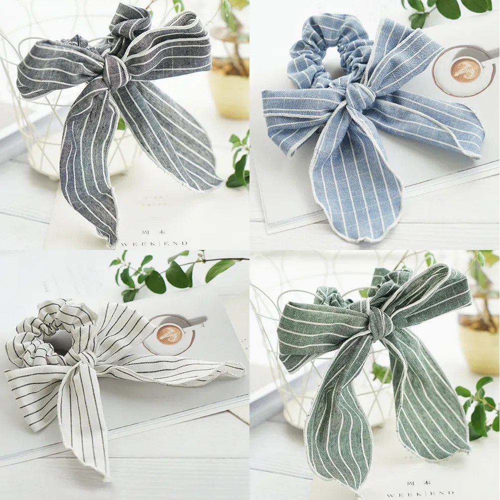 

Набор из 4 резинок для волос в полоску, длинные резинки для волос для женщин, стильные повседневные резинки для хвоста, подарок для подруги, женских друзей