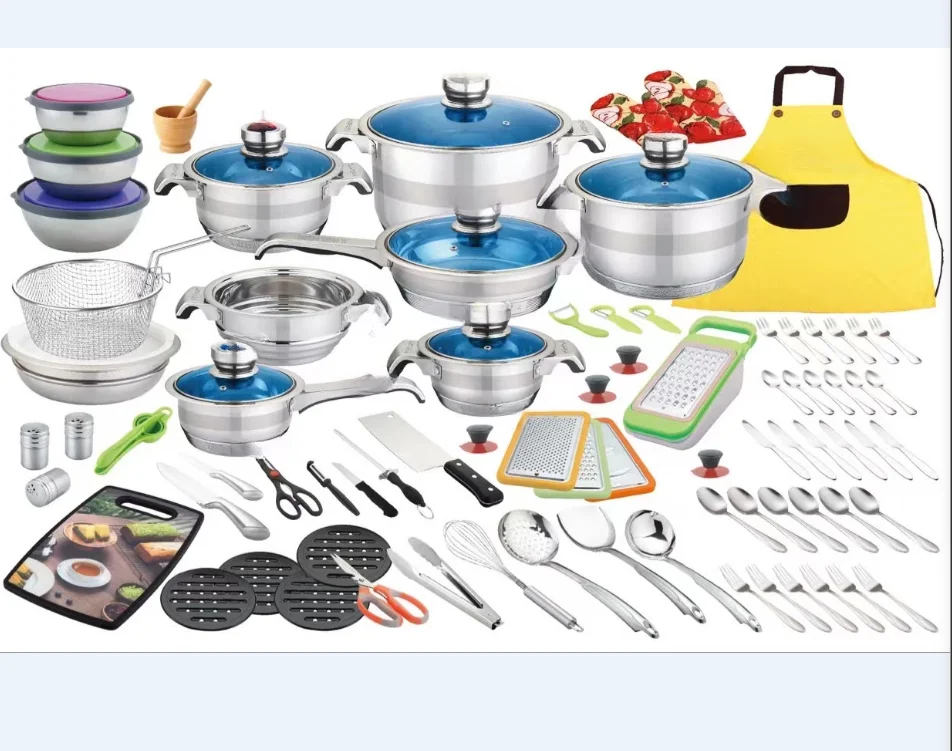 93pcs cooking pot set stainless steel cookware sets