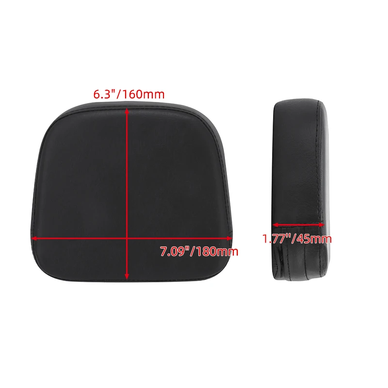 Motorcycle Passenger Brackrest PU Leather Black Cushion Rear Pad Backrest For Harley Chopper Touring For Honda For Suzuki